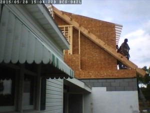 The roof line takes shape.