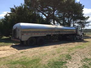 The water truck arrives, they refill at the Walmart in Gloucester.