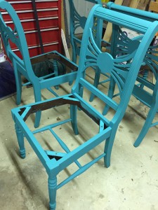 Chair with two coats of chalk paint/