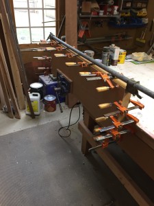 Beginning of a shelf for beneath the TV