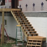 These are the stairs to the Bunkie, the treads are temporary made from OSB so the trades do not damage the final product.